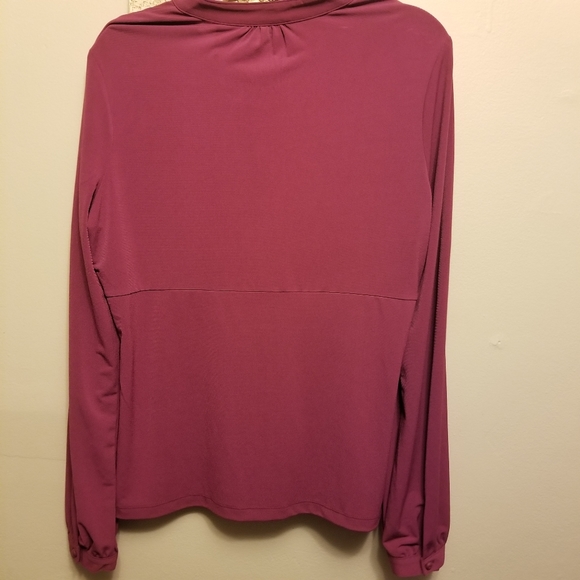 Apostrophe Womens Long Sleeve Shirt Blouse Shirt Top Lace Inset Berry Medium - Picture 5 of 10